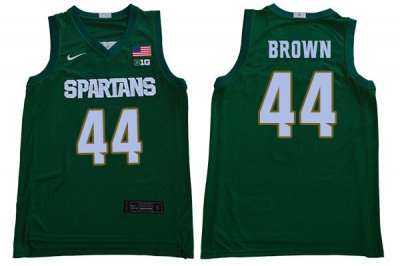 Men Michigan State Spartans NCAA #44 Gabe Brown Green Authentic Nike Stitched College Basketball Jersey SZ32J48ZB